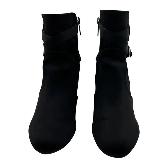 Unisa Unryder Womens 8.5M Black Ankle Bootie Buckle Straps Zip up Biker Boots - Picture 4 of 16